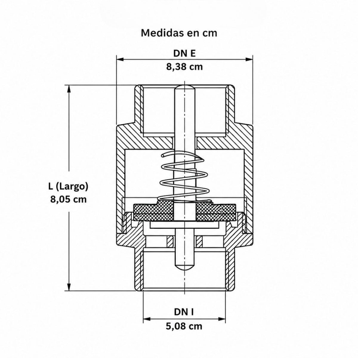 Válvula Check Vertical Pesada de 2 Pulgadas en Latón