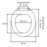 Asiento Sanitario Eco Blanco Polipropileno Ajustable 44 cm