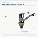 Grifería para Lavamanos de Palanca Cromada