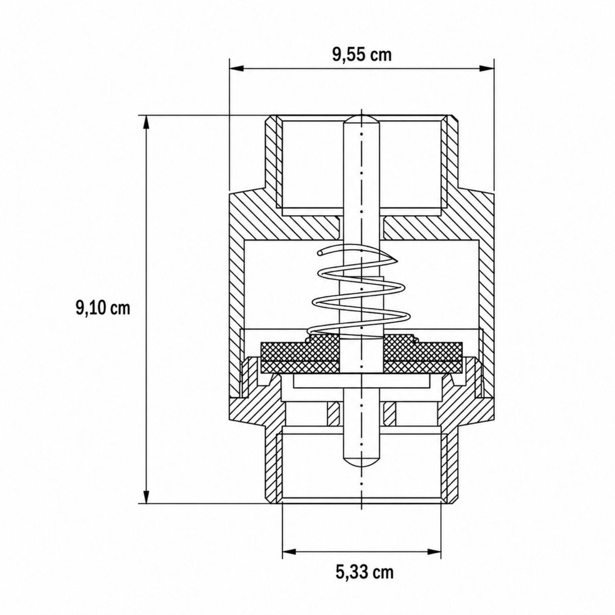 Válvula de Retención Vertical 2 1/2 Pulgadas en Latón con Resorte