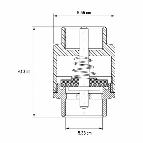 Válvula de Retención Vertical 2 1/2 Pulgadas en Latón con Resorte