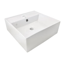 Lavamanos Porcelana Blanco Cuadrado Con Rebose De 38cm