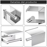 Porta Rollo con Soporte para Celular - Cromado en Acero Inoxidable SUS 304
