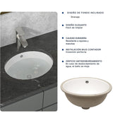 Lavamanos De Bajo Poner Vancouver Blanco Ovalado Con Rebose - 33x29x17 Cm | 42x34x20 Cm | 47x39x19 Cm