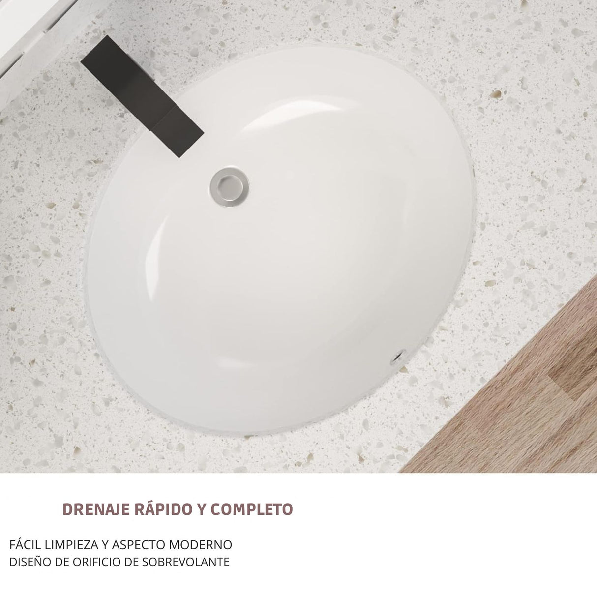 Lavamanos De Bajo Poner Vancouver Blanco Ovalado Con Rebose - 33x29x17 Cm | 42x34x20 Cm | 47x39x19 Cm
