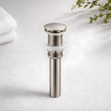 Kit Grifería Lavamanos Alta Cascada Acero Inoxidable 304 Satin 30 cm + Desagüe Push Satin 7.8 cm | Set Completo Baño Moderno