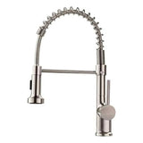 Grifo Cocina Monocontrol Moderno con Pico Extraíble 360° | Acero Inoxidable Pulido