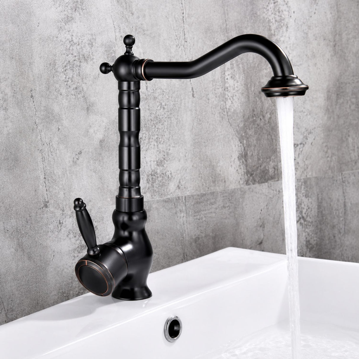 Grifería Monocontrol Nissa Negro Cobre Vintage para Lavamanos | Diseño Moderno Premium