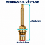 Medidas del vástago para registro de ducha