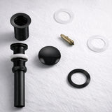 Kit Grifería Lavamanos Alta Milan Negro Mate 28 cm + Desagüe Push Cuadrado Negro 7.8 cm | Set Completo Baño Moderno