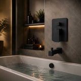 Monocontrol Ducha Negro Mate con Salida a Tina | Mezclador Moderno para BañoMonocontrol Ducha Negro Mate con Salida a Tina | Mezclador Moderno para Baño