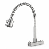 Llave Para Lavaplatos De Pared Flexible Agua Fría Acero Inoxidable 304 sobre fondo blanco