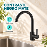 Características de Grifería Monocontrol Para Lavaplatos Cuello Cisne Negro Mate
