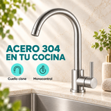 Características de Grifería Monocontrol Para Lavaplatos Cuello Cisne Acero 304