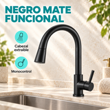 Características de Grifería Monocontrol Extraíble Para Lavaplatos Negro Mate