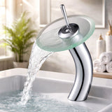 Grifería Monocontrol Lavamanos Cascada Cromada – Llave Baño Moderna Alta Presión 29,8 cm de alto