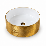Lavamanos Redondo Olimpus Oro 36 X 36 X 12 Cm vista de producto