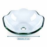 Lavamanos Concha En Cristal Transparente 31 Cm medidas