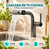 Grifería instalada en cocina con características verificadas