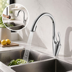 Grifería Lavaplatos Tipo Cisne Industrial Extraíble Acero Inoxidable 304 | Monocontrol