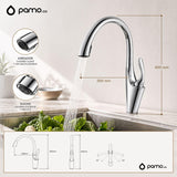 Grifería Lavaplatos Tipo Cisne Industrial Extraíble Acero Inoxidable 304 | Monocontrol