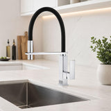 Grifería Lavaplatos Monocontrol Flexible Cromada Elegance Premium