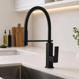 Grifería Lavaplatos Monocontrol Negra Mate Flexible | Cuello en Teflón y Cuerpo Metálico Premium Elegant Negro