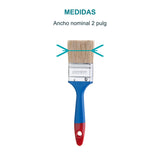 Medidas de Brocha para pintura de 2 pulgadas con mango plástico