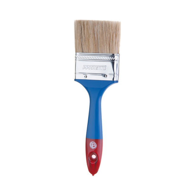Brocha para pintura de 2½ pulgadas con mango plástico sobre fondo blanco