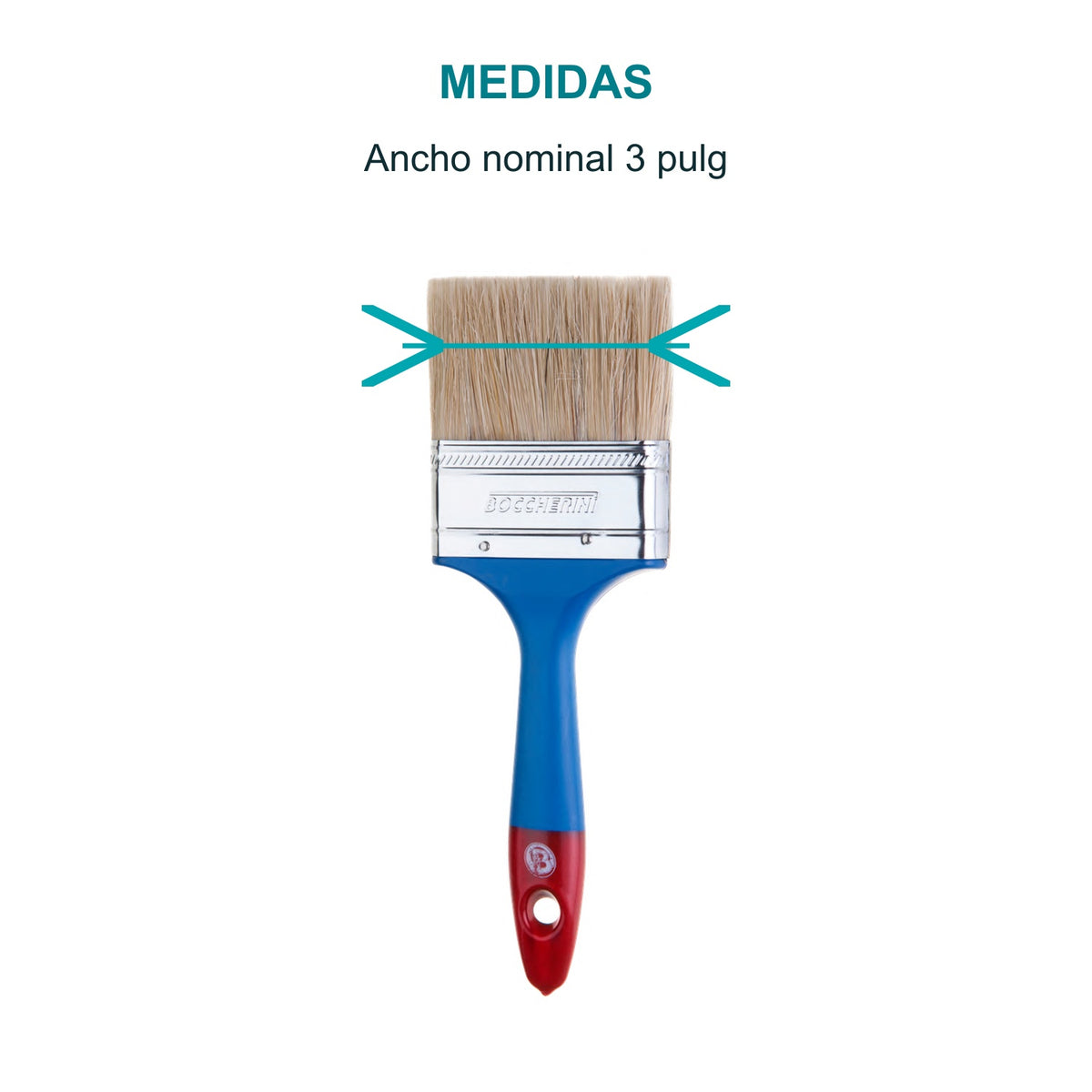 Medidas de Brocha para pintura de 3 pulgadas con mango plástico