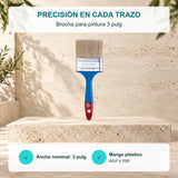 Características de Brocha para pintura de 3 pulgadas con mango plástico