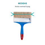 Medidas de Brocha para pintura de 6 pulgadas con mango plástico