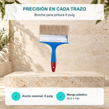 Características de Brocha para pintura de 6 pulgadas con mango plástico
