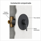 Instalación empotrada de mezclador de ducha monomando