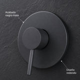 Detalle del acabado negro mate y diseño redondo