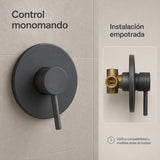 Control monomando e instalación empotrada del mezclador