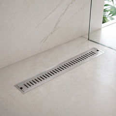 Rejilla Lineal para Piso en Acero Brillante 40 × 10 cm