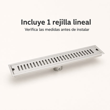 Contenido del paquete: una rejilla lineal para piso