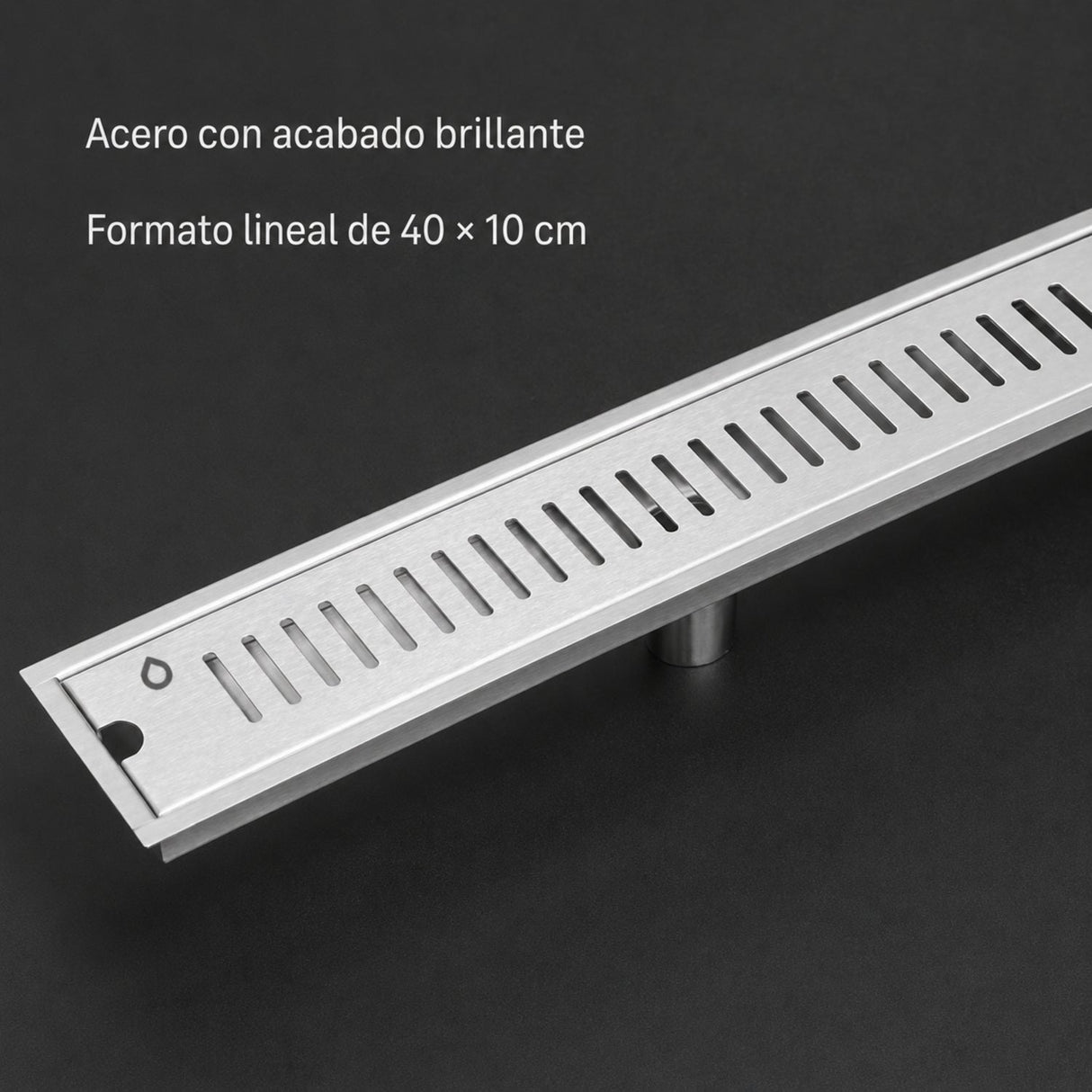 Detalle del acero con acabado brillante de la rejilla
