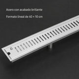 Detalle del acero con acabado brillante de la rejilla