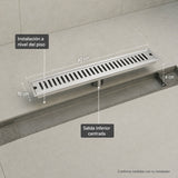 Diagrama de instalación de rejilla lineal a nivel de piso