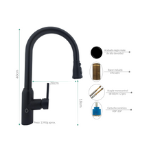 Grifo Monocontrol Lavaplatos Pull Out Matte Cuello Curvo