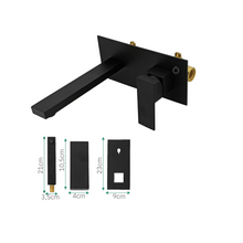 Grifería de Baño de Pared Monocontrol Drito Black 21x23