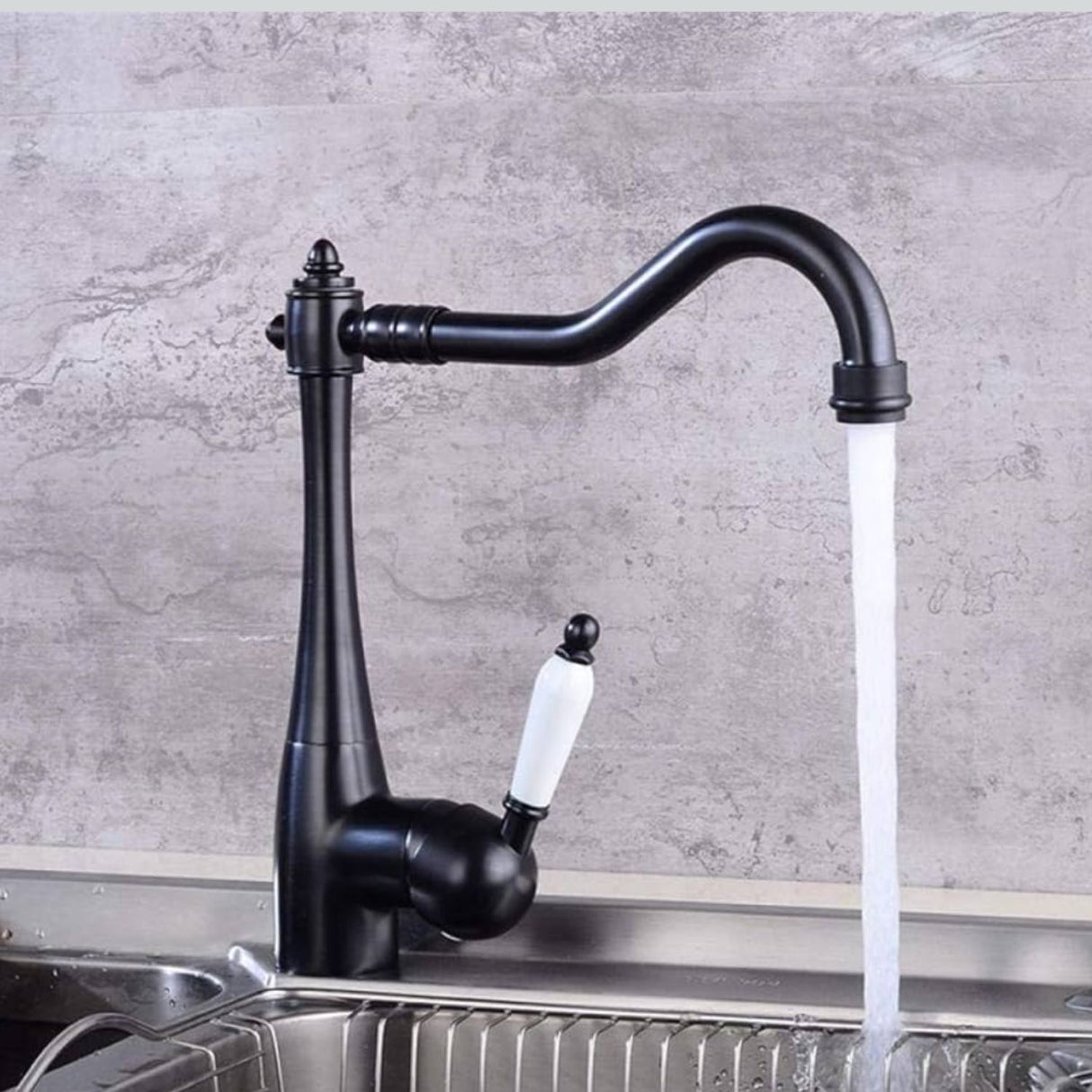 Grifería Lavaplatos Fenix Negro 26.5 cm Alto