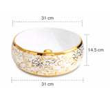 Lavamanos Donna Blanco Dorado 31*31*14.5 Cm