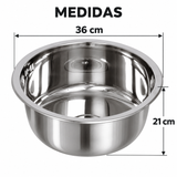 Medidas del lavaplatos: 36 cm de diámetro y 21 cm de profundidad
