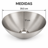 Medidas del lavamanos: 39,5 cm de diámetro y 17 cm de profundidad