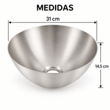 Medidas del lavamanos: 31 cm de diámetro y 14,5 cm de profundidad