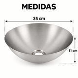 Medidas del lavamanos: 35 cm de diámetro y 11 cm de profundidad