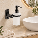 Dispensador De Jabón Mural Con Base Rectangular Negra